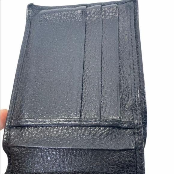 Authentic Gucci Wallet Black Leather Canvas Card Holder GG Vintage - Picture 9 of 11
